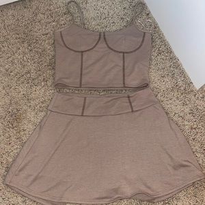 Tan/light brown tank and skort set
